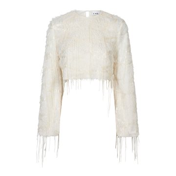 Haute L\' Amitié - Sequin Fringe Blouse - Pearl